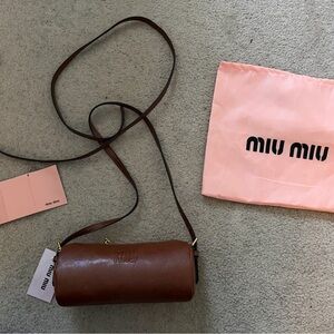 Miu Miu Brown Leather Detail Bag